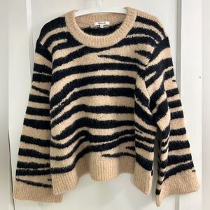 NWT Madewell striped sweater (tan and black) size XL
